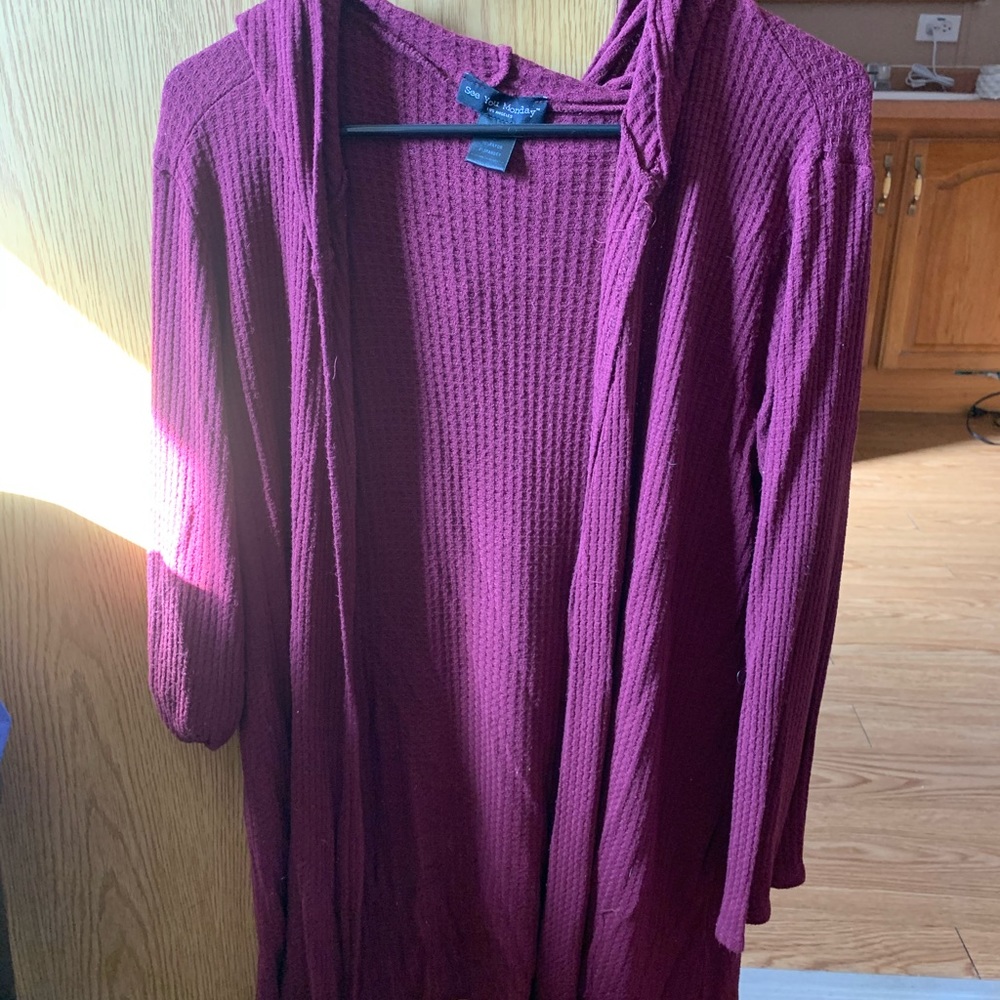 Waffle Material Cardigan